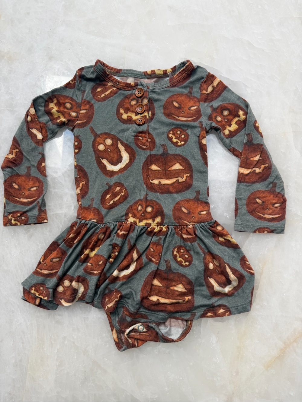 Posh peanut Halloween Pumpkin Romper - Kids Costume